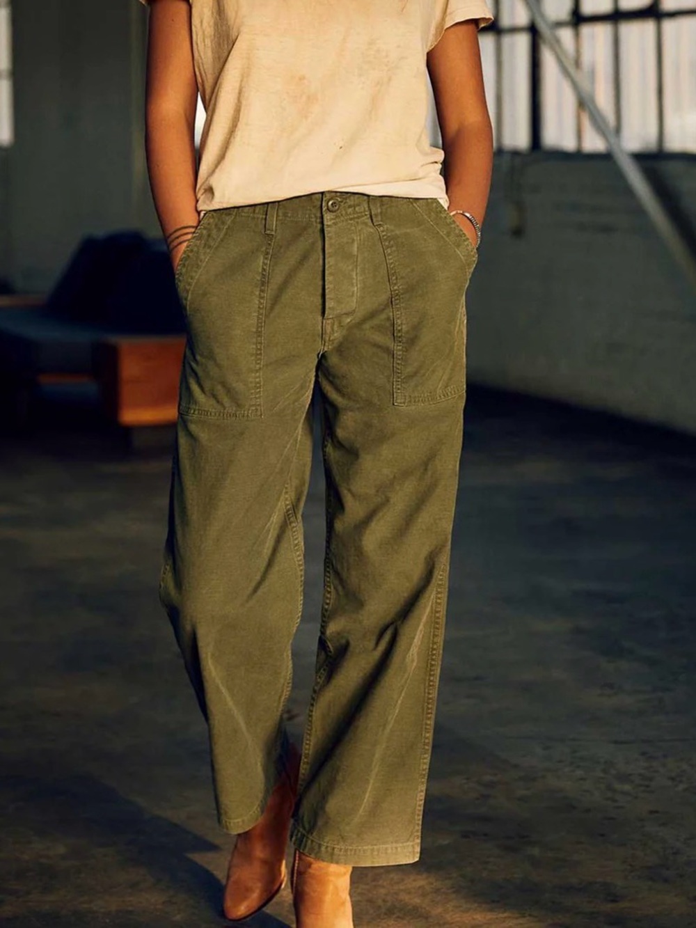 Imogene + Willie Blake Utility Pants Olive Green Size Small
